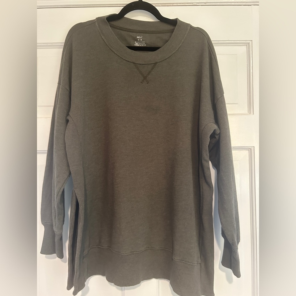 Aerie Oversized Sweatshirt Olive Green Size Medium
